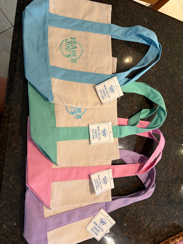 Pastel Canvas Tote Bag - Pink, Blue, Mint, Lavender